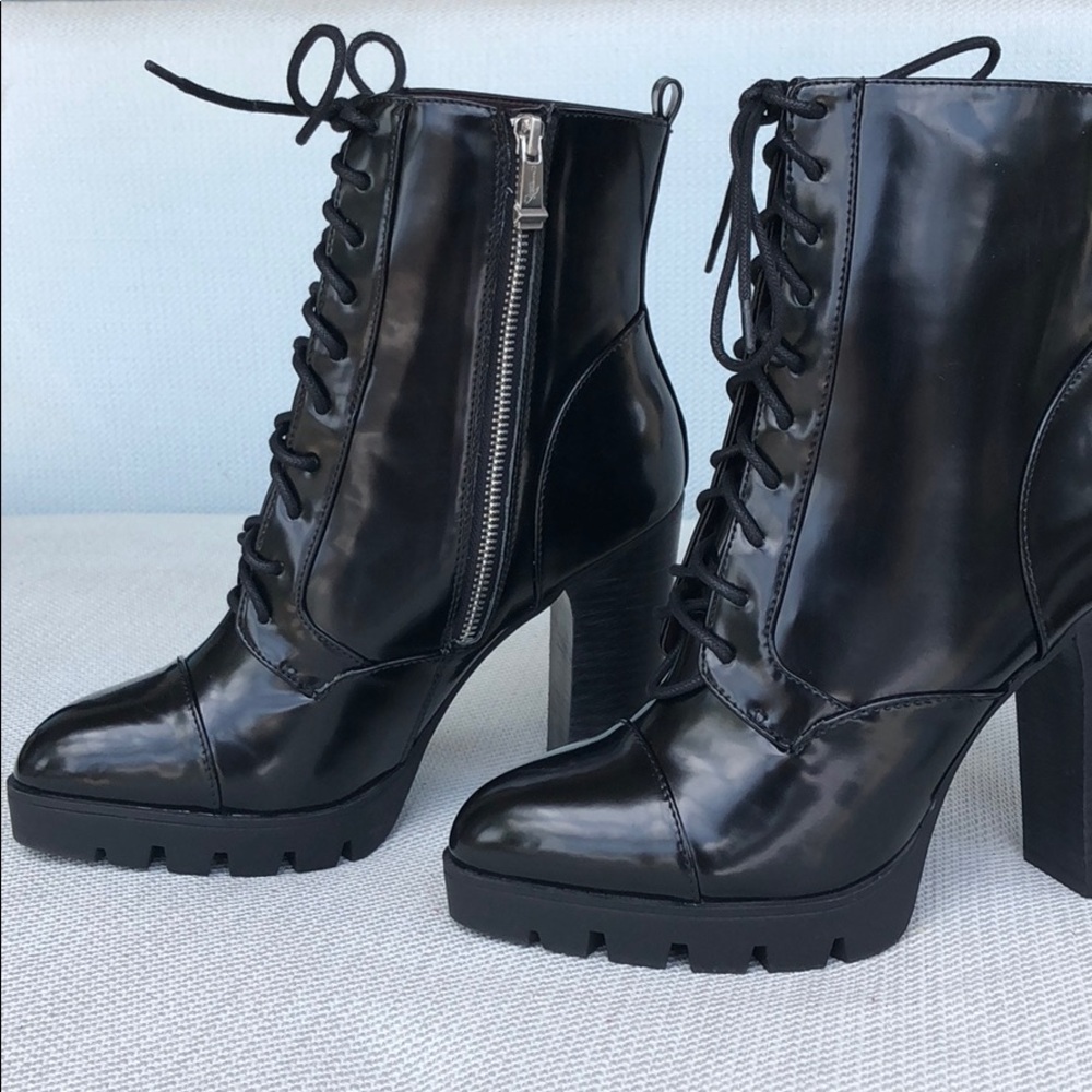 Brand new black block heeled boots!